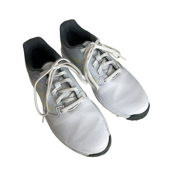 Adidas Golf Shoes White Gray Yellow Accents Spikeless Comfortable & Stylish Foot - Picture 1 of 8